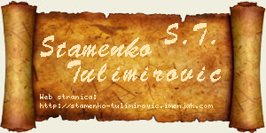 Stamenko Tulimirović vizit kartica